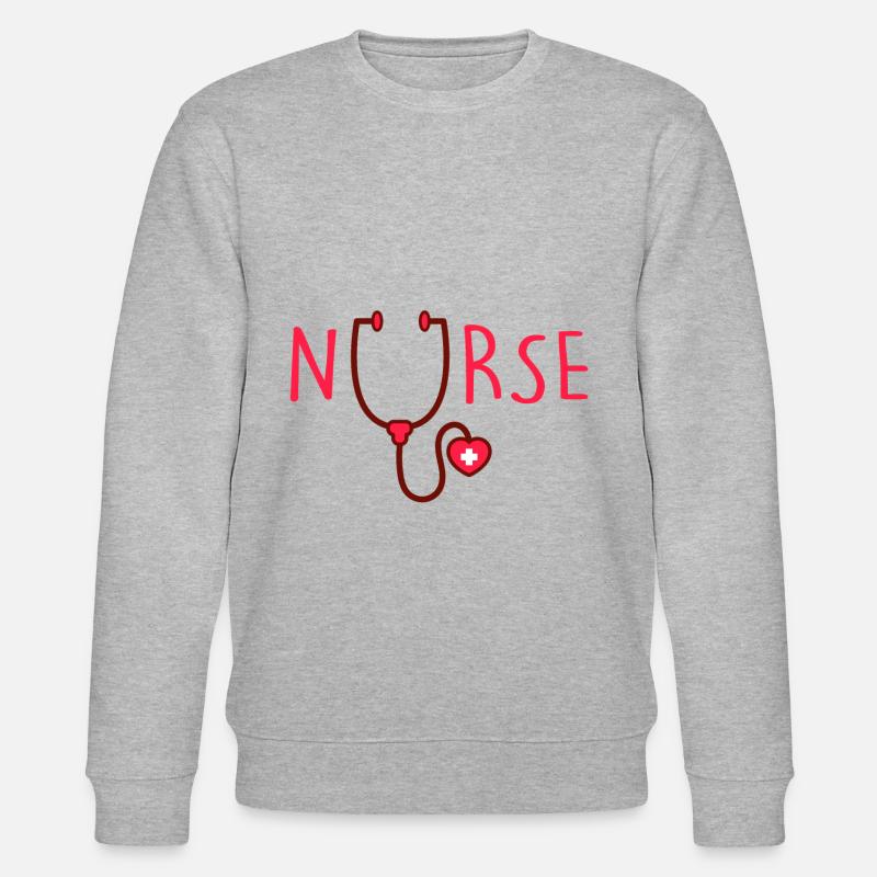 Nurse - Stethoskop - Krankenschwester - Stanley/Stella Unisex Bio-Sweatshirt CHANGER  - Grau meliert