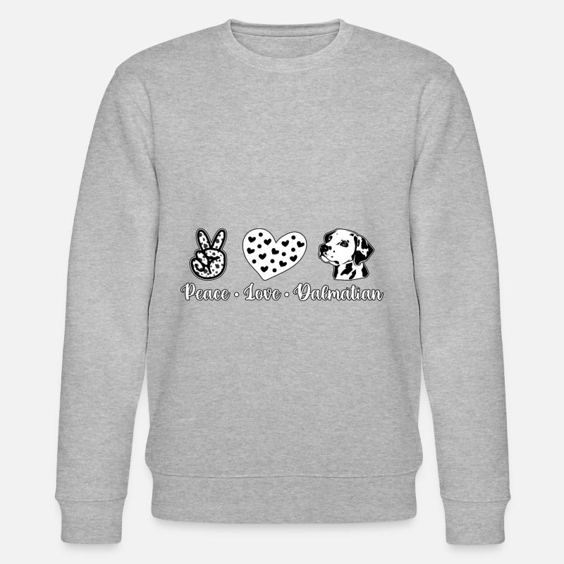Paix amour dalmatien - Sweat bio CHANGER Stanley/Stella Unisexe - gris chiné