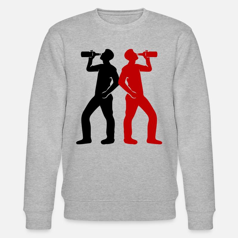 Trinker Bier Silhouette - Stanley/Stella Unisex Bio-Sweatshirt CHANGER  - Grau meliert