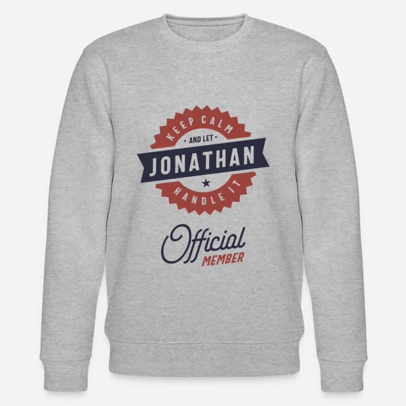 Keep Calm Jonathan - Stanley/Stella CHANGER Unisex Organic Sweatshirt - heather grey