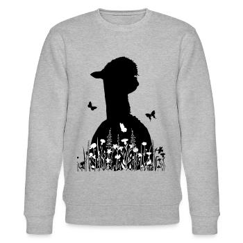 Alpaka Wildblumen Blumen - Stanley/Stella Unisex Bio-Sweatshirt CHANGER  - Grau meliert - Vorne - Nik (191cm) & Marisol (170cm)