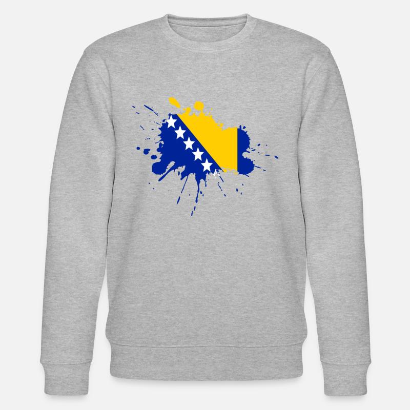 Bosnien Flagge Fleckendesign - Stanley/Stella Unisex Bio-Sweatshirt CHANGER  - Grau meliert