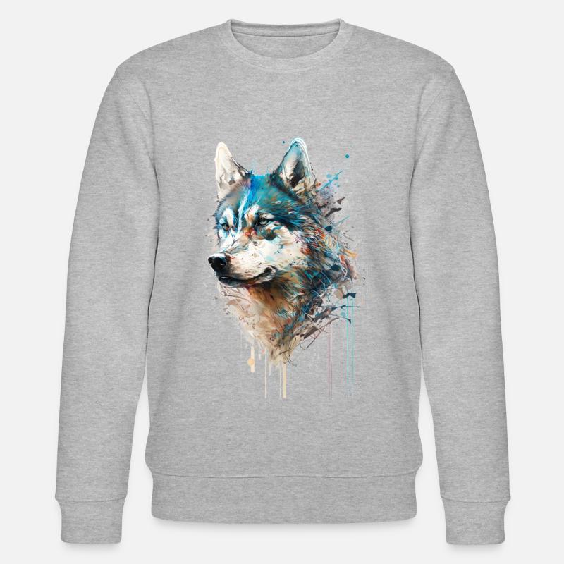 Husky sibérien 01 - Sweat bio CHANGER Stanley/Stella Unisexe - gris chiné