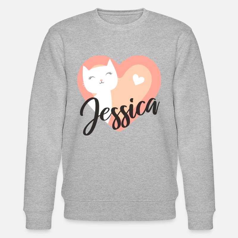 Jessica Nom Prénom Chaton - Sweat bio CHANGER Stanley/Stella Unisexe - gris chiné