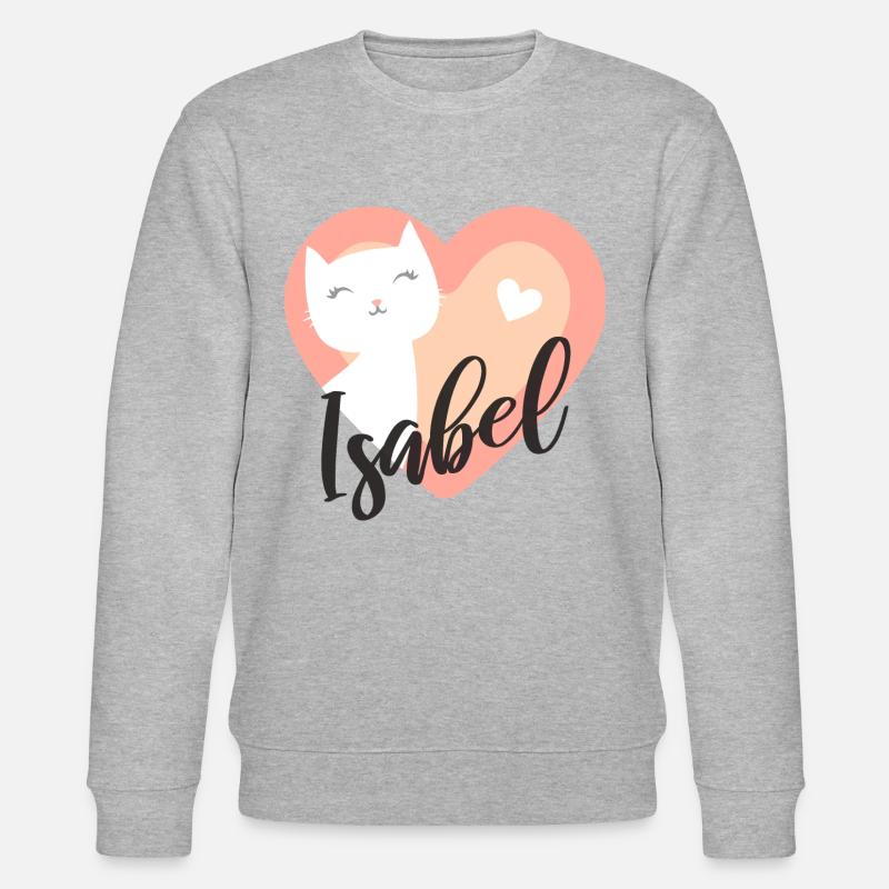 Isabel Nom Prénom Chaton - Sweat bio CHANGER Stanley/Stella Unisexe - gris chiné
