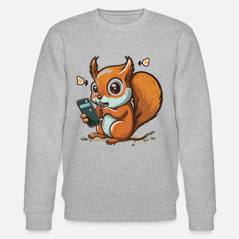 Scroll weiter, Eichhörnchen! - Stanley/Stella Unisex Bio-Sweatshirt CHANGER  - Grau meliert