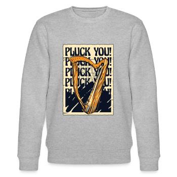 Pluck You Harfe Konzertharfe Harfenmusik - Stanley/Stella Unisex Bio-Sweatshirt CHANGER  - Grau meliert - Vorne - Nik (191cm) & Marisol (170cm)