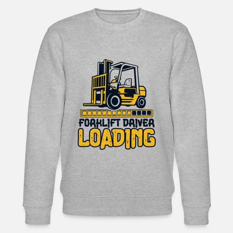 Forklift Driver Loading Gabelstaplerfahrer - Stanley/Stella CHANGER Unisex Organic Sweatshirt - heather grey
