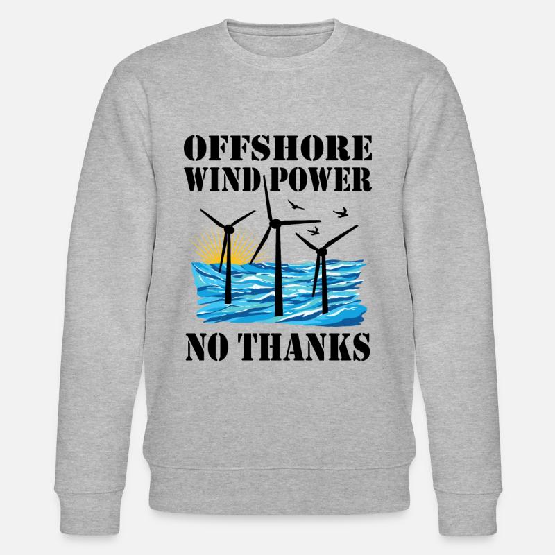Offshore Windenergie Nein Danke - Stanley/Stella Unisex Bio-Sweatshirt CHANGER  - Grau meliert