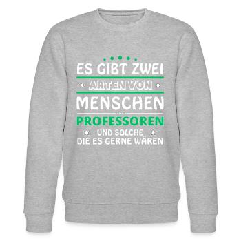 Professor Geschenk - zwei Arten von... Design - Stanley/Stella Unisex Bio-Sweatshirt CHANGER  - Grau meliert - Vorne - Nik (191cm) & Marisol (170cm)