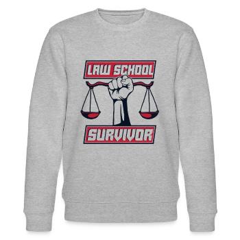 Jurastudium Überlebende Rechtswissenschaften Rechtswissenschaftliche Fakultät Rechtswissenschaften - Stanley/Stella Unisex Bio-Sweatshirt CHANGER  - Grau meliert - Vorne - Nik (191cm) & Marisol (170cm)