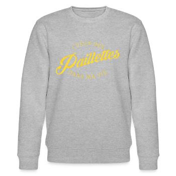 Golden paillettes - Sweat bio CHANGER Stanley/Stella Unisexe - gris chiné - Devant - Nik (191cm) & Marisol (170cm)