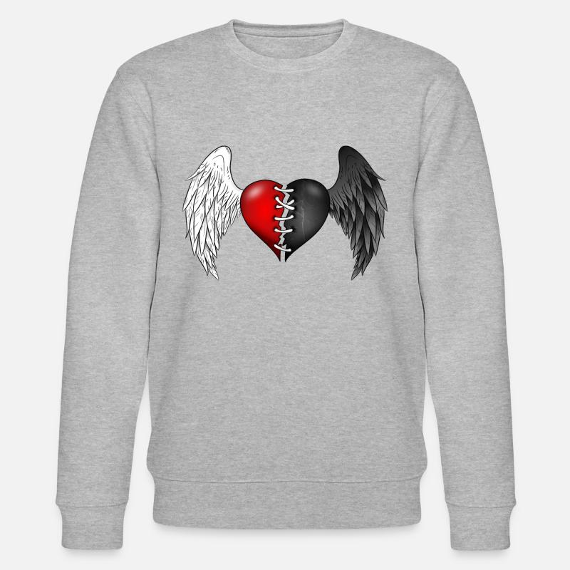 Halb Engel, halb Dämon - Stanley/Stella Unisex Bio-Sweatshirt CHANGER - Grau meliert