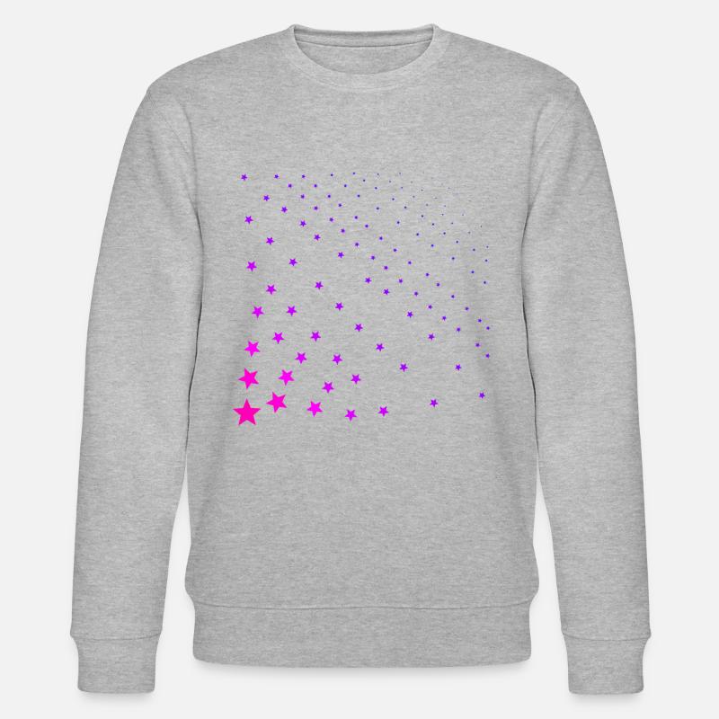 Rosa Sterne Pink Geschenkidee - Stanley/Stella Unisex Bio-Sweatshirt CHANGER  - Grau meliert