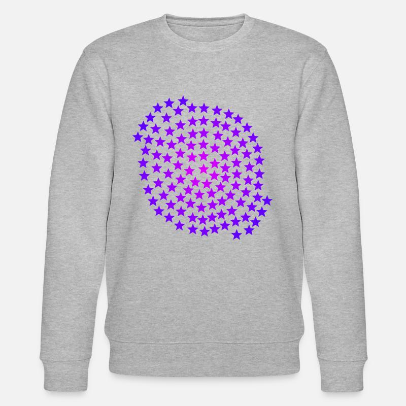 Sterne rosa pink lila Geschenkidee - Stanley/Stella Unisex Bio-Sweatshirt CHANGER  - Grau meliert