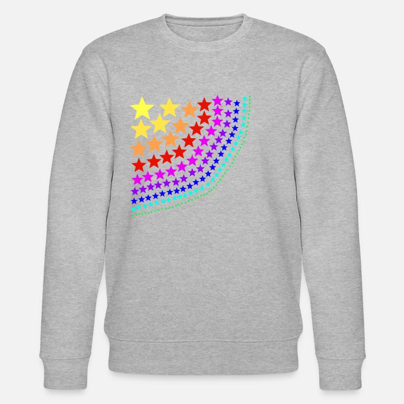 Sterne bunt Regenbogen Geschenkidee - Stanley/Stella Unisex Bio-Sweatshirt CHANGER  - Grau meliert