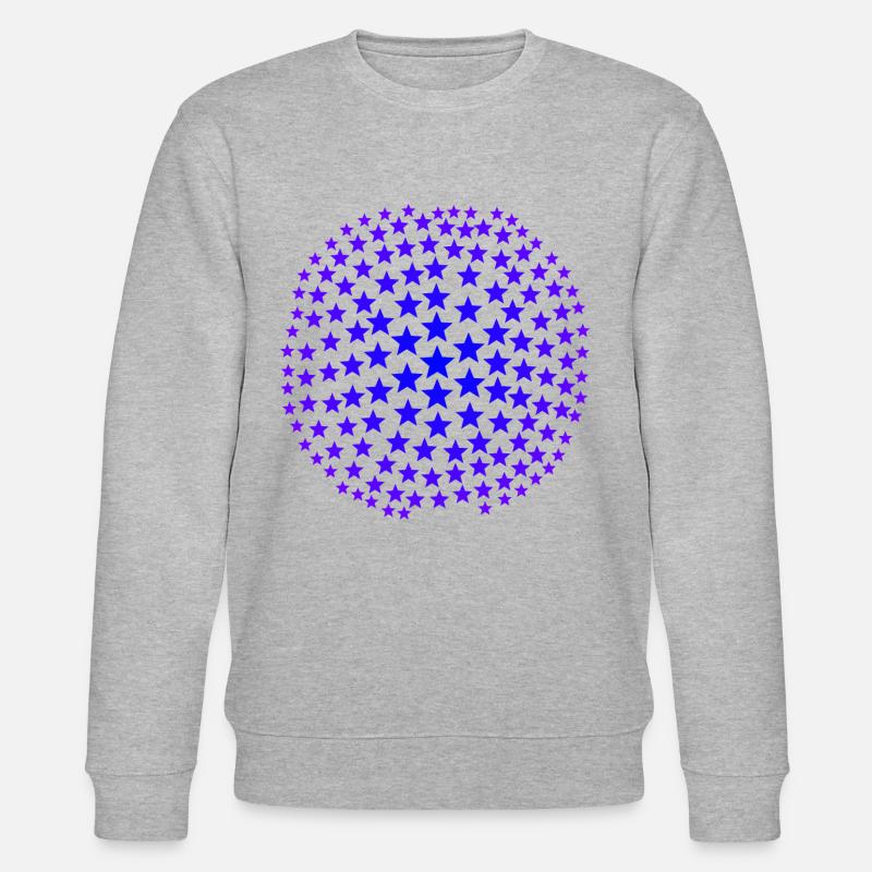 Sterne blau lila Geschenkidee - Stanley/Stella Unisex Bio-Sweatshirt CHANGER  - Grau meliert