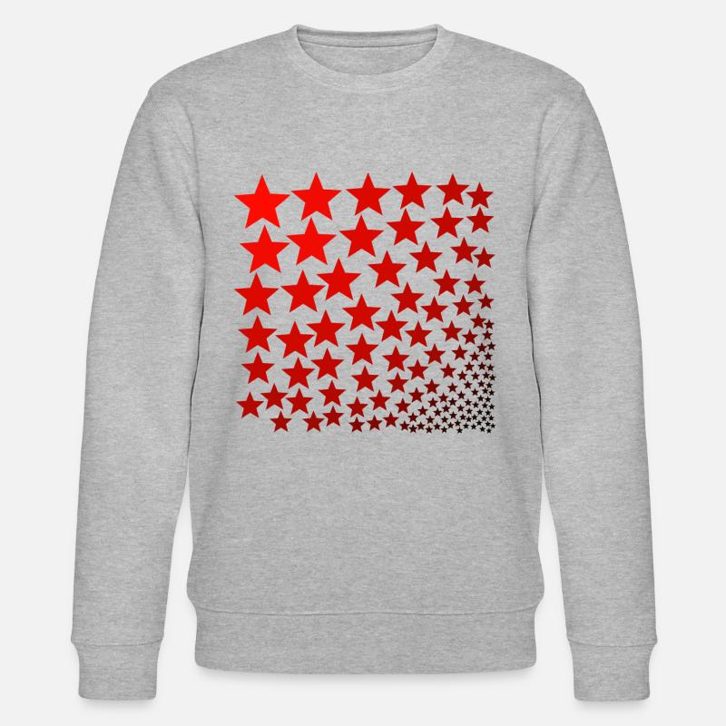 Sterne rot Geschenkidee - Stanley/Stella Unisex Bio-Sweatshirt CHANGER  - Grau meliert