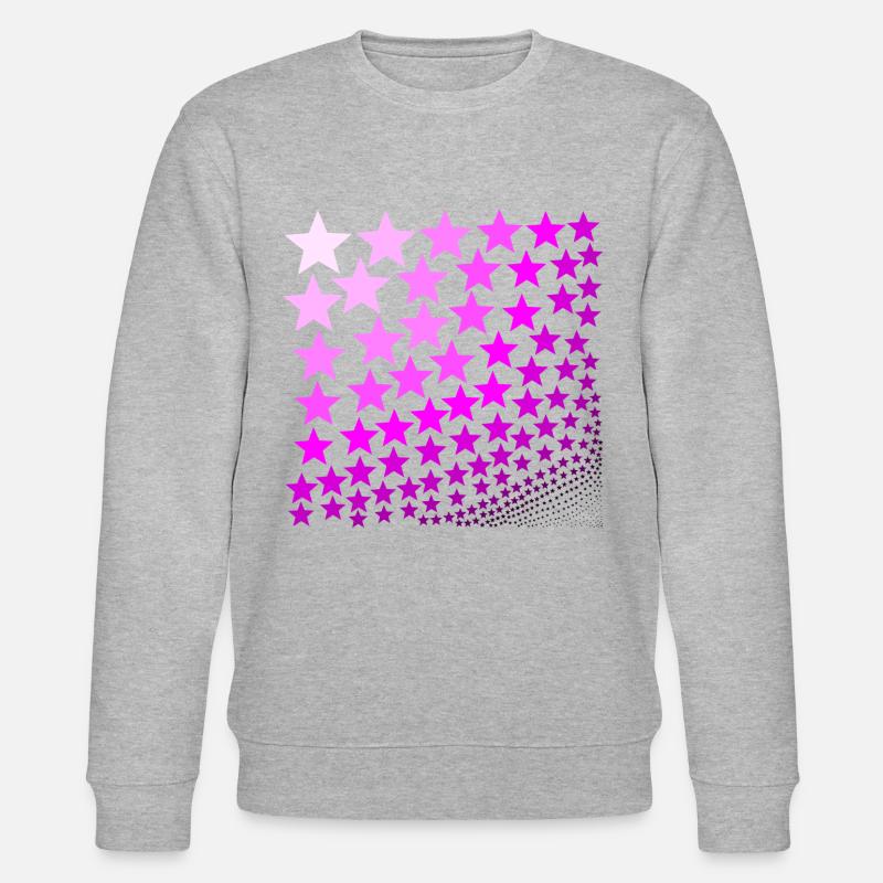 Sterne rosa pink rosarot Geschenkidee - Stanley/Stella Unisex Bio-Sweatshirt CHANGER  - Grau meliert