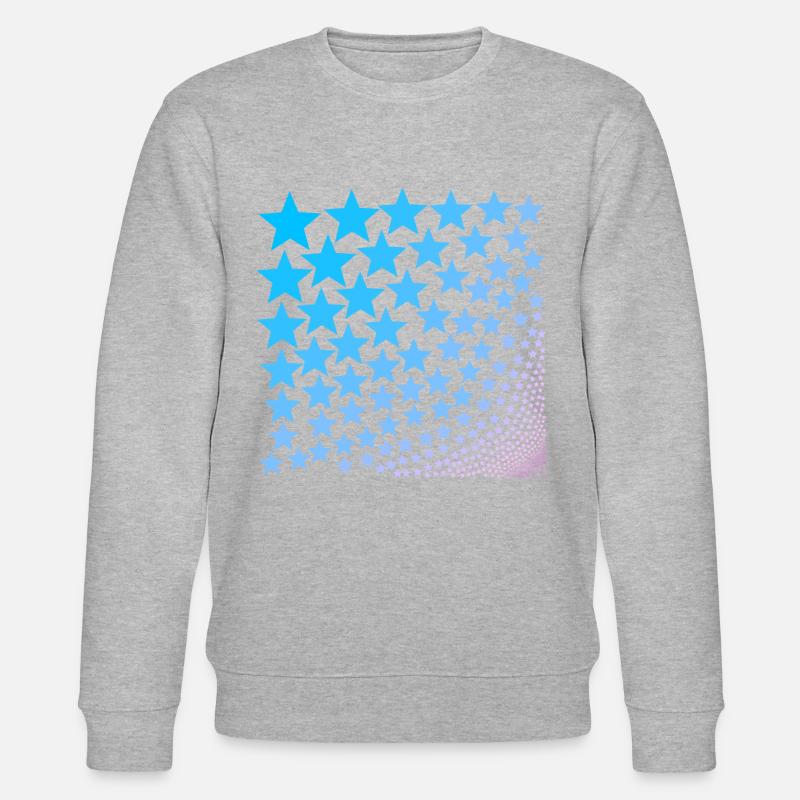 Sterne türkis rosa Geschenkidee - Stanley/Stella Unisex Bio-Sweatshirt CHANGER  - Grau meliert