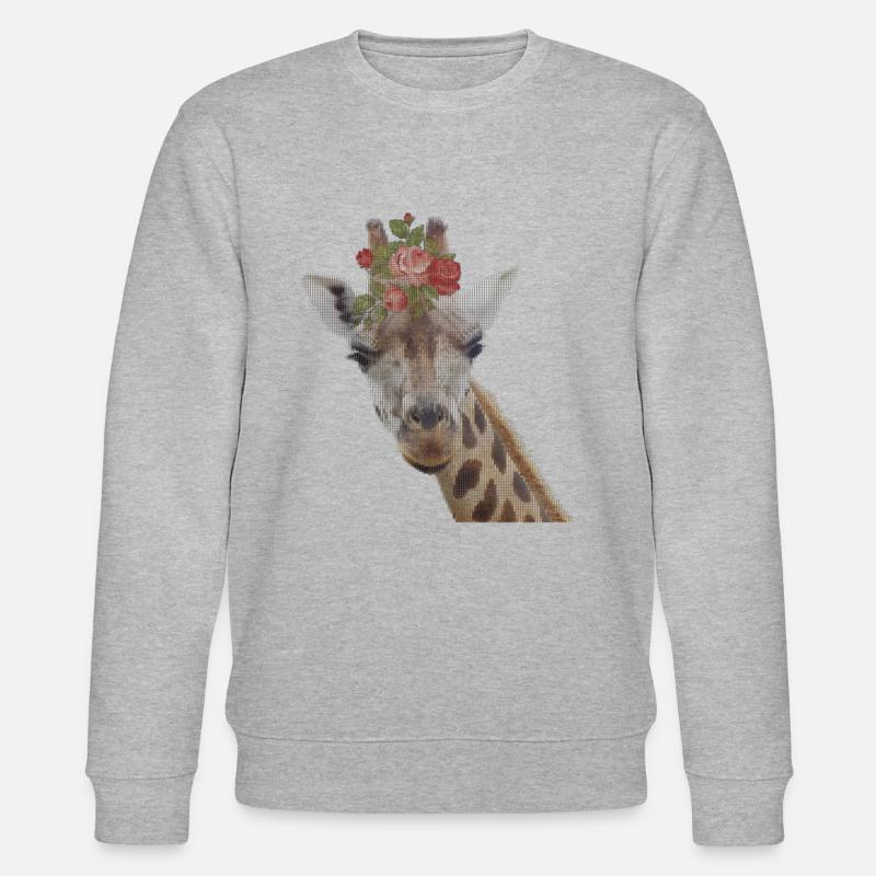 Giraffe Pixeldesign - Stanley/Stella Unisex Bio-Sweatshirt CHANGER  - Grau meliert