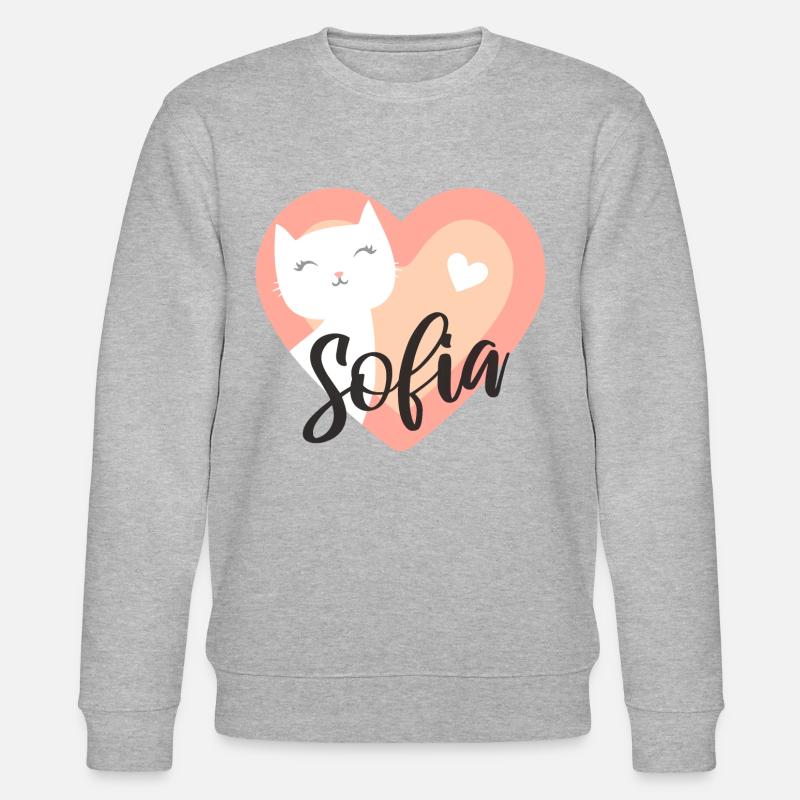 Sofia Nom Prénom Chaton - Sweat bio CHANGER Stanley/Stella Unisexe - gris chiné