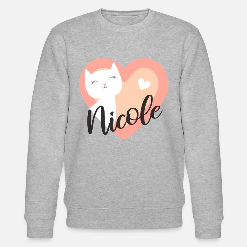 Nicole Name Vorname Kätzchen - Stanley/Stella Unisex Bio-Sweatshirt CHANGER  - Grau meliert