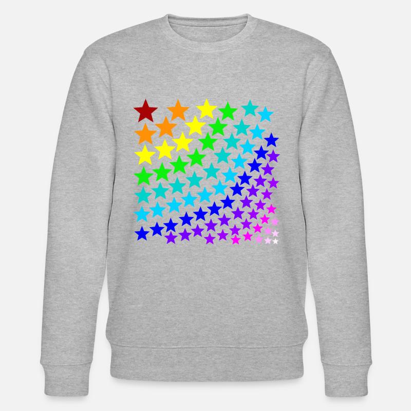 Regenbogen Sterne Geschenkidee bunt - Stanley/Stella Unisex Bio-Sweatshirt CHANGER  - Grau meliert