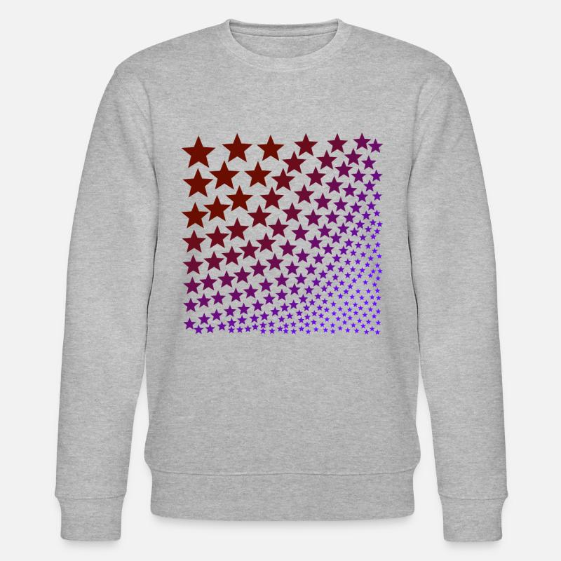 Sterne rot lila Geschenkidee - Stanley/Stella Unisex Bio-Sweatshirt CHANGER  - Grau meliert