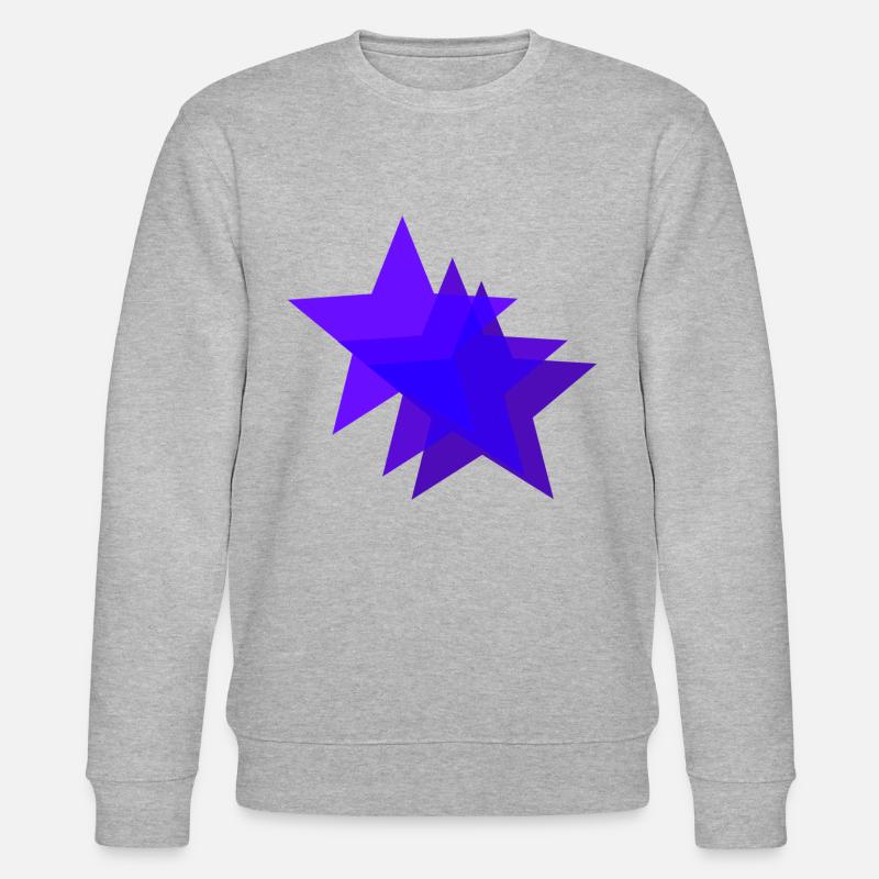 Idée cadeau violet étoiles violettes - Sweat bio CHANGER Stanley/Stella Unisexe - gris chiné
