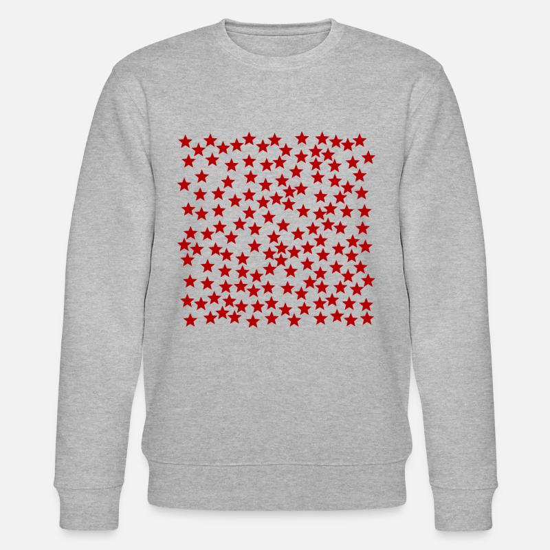 Sterne rot Geschenkidee - Stanley/Stella Unisex Bio-Sweatshirt CHANGER  - Grau meliert