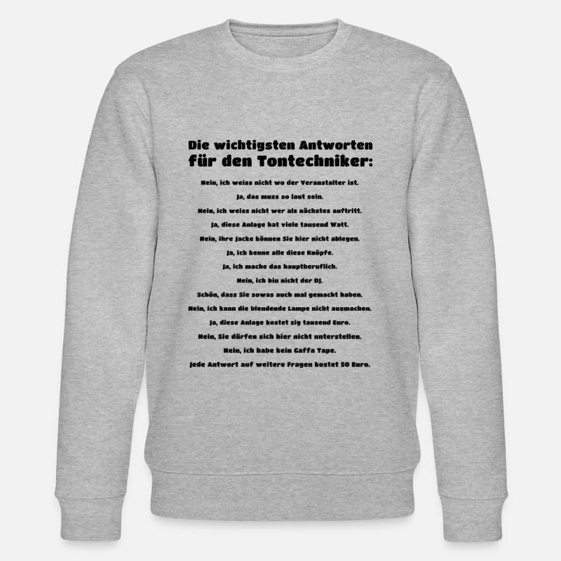 Tontechniker Spruch - Stanley/Stella Unisex Bio-Sweatshirt CHANGER  - Grau meliert