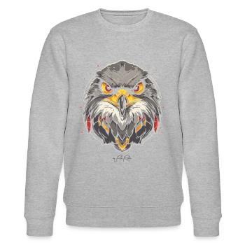 Ich sehe dich, ein Falke Vogel - Stanley/Stella Unisex Bio-Sweatshirt CHANGER  - Grau meliert - Vorne - Nik (191cm) & Marisol (170cm)