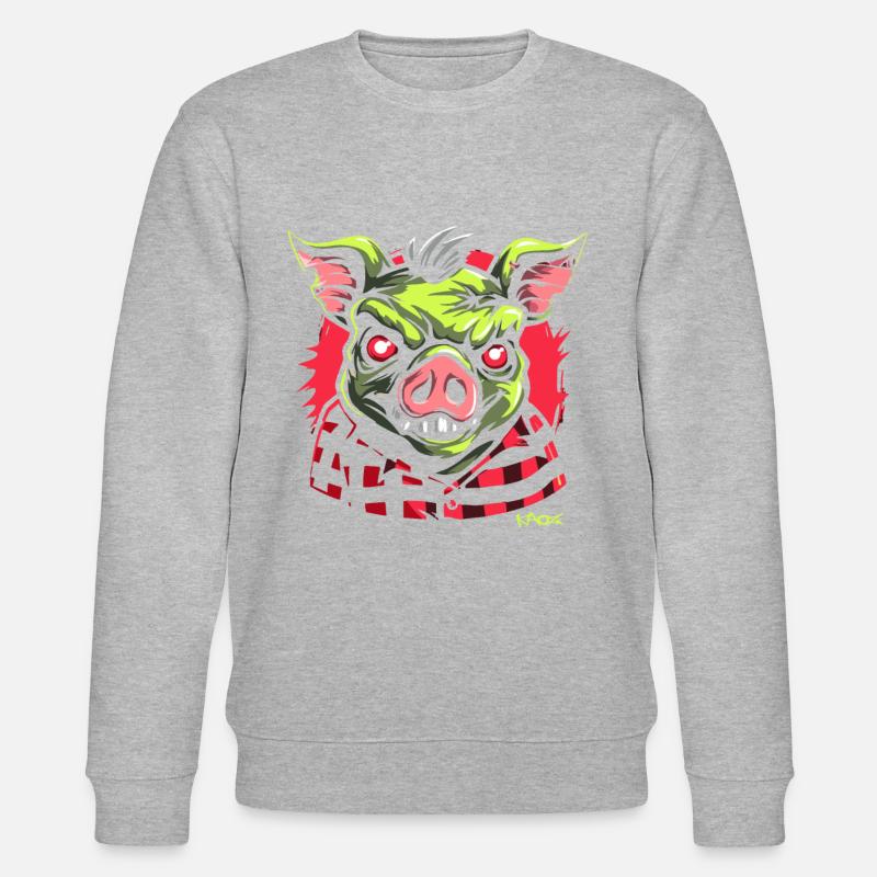 Cochon vert maléfique - Sweat bio CHANGER Stanley/Stella Unisexe - gris chiné