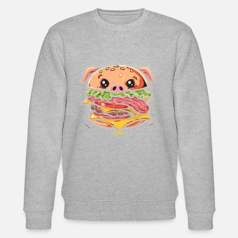 Sau Burger Cochon - Sweat bio CHANGER Stanley/Stella Unisexe - gris chiné