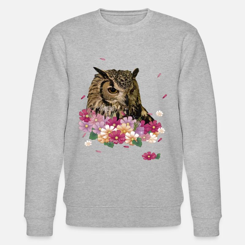 Königliche Eule - Stanley/Stella Unisex Bio-Sweatshirt CHANGER  - Grau meliert