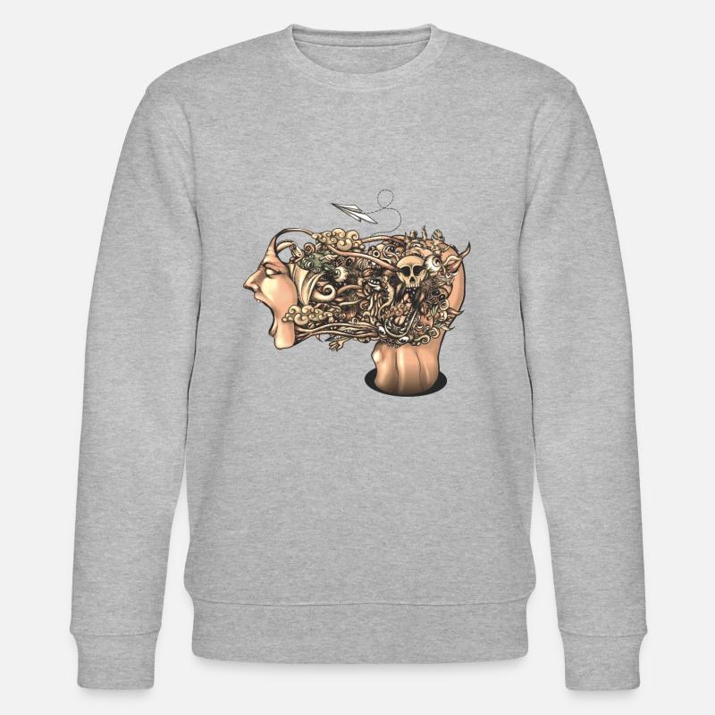 Head Scream Doodle Flat - Stanley/Stella Unisex Bio-Sweatshirt CHANGER  - Grau meliert
