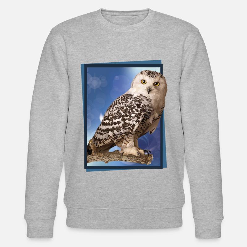 Schnee-Eule - Stanley/Stella Unisex Bio-Sweatshirt CHANGER  - Grau meliert