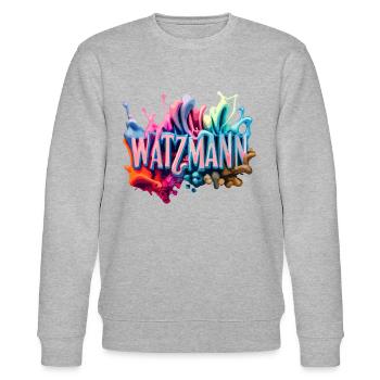 Berg Watzmann - Modernes und Buntes Design - Stanley/Stella Unisex Bio-Sweatshirt CHANGER  - Grau meliert - Vorne - Nik (191cm) & Marisol (170cm)