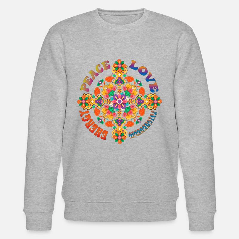 70er Jahre psychedelisch - Stanley/Stella Unisex Bio-Sweatshirt CHANGER  - Grau meliert