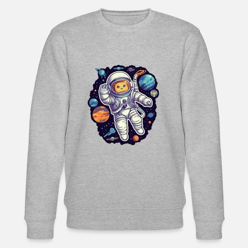 Katze Space Astronaut - Stanley/Stella Unisex Bio-Sweatshirt CHANGER  - Grau meliert