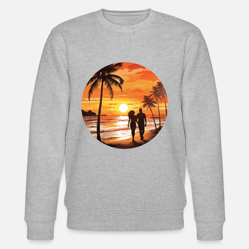 Strand Romantisches Paar - Stanley/Stella Unisex Bio-Sweatshirt CHANGER  - Grau meliert
