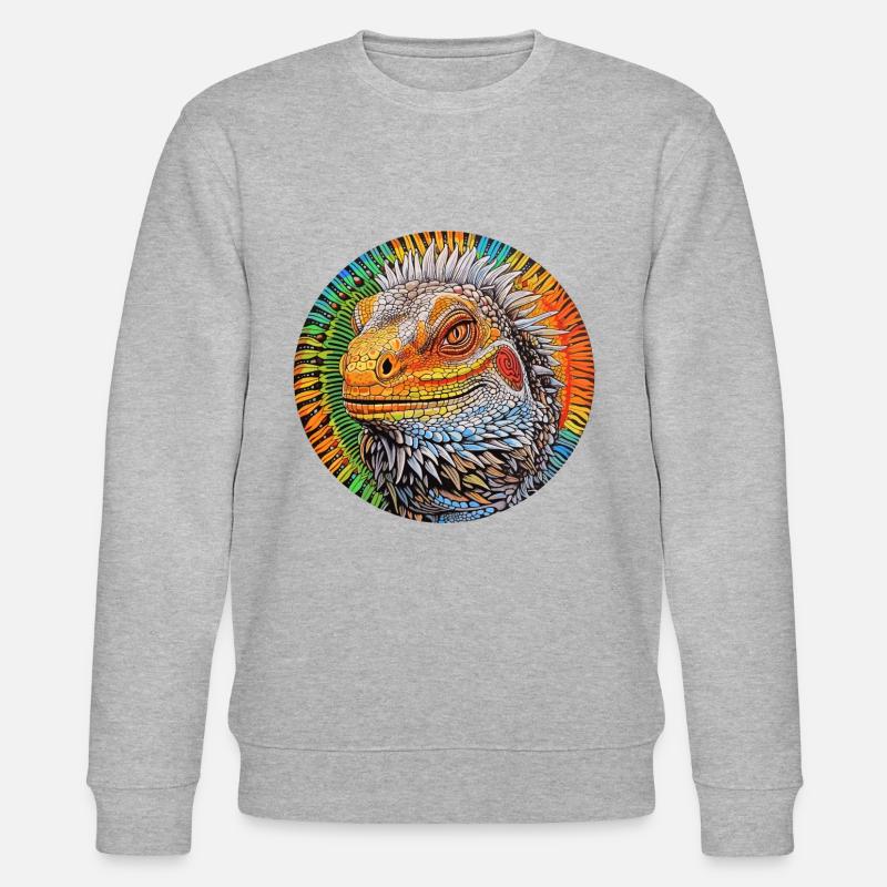 Iguanische Träume - Stanley/Stella Unisex Bio-Sweatshirt CHANGER  - Grau meliert