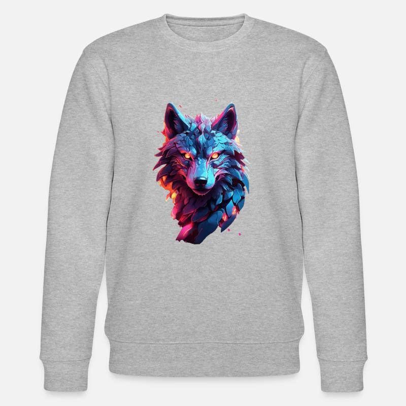 Wolf - Stanley/Stella Unisex Bio-Sweatshirt CHANGER  - Grau meliert