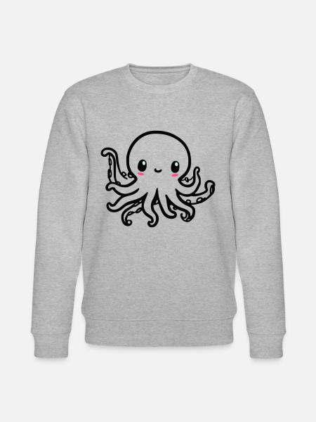 Cute Octopus Kawaii - Stanley/Stella CHANGER Unisex Organic Sweatshirt - heather grey
