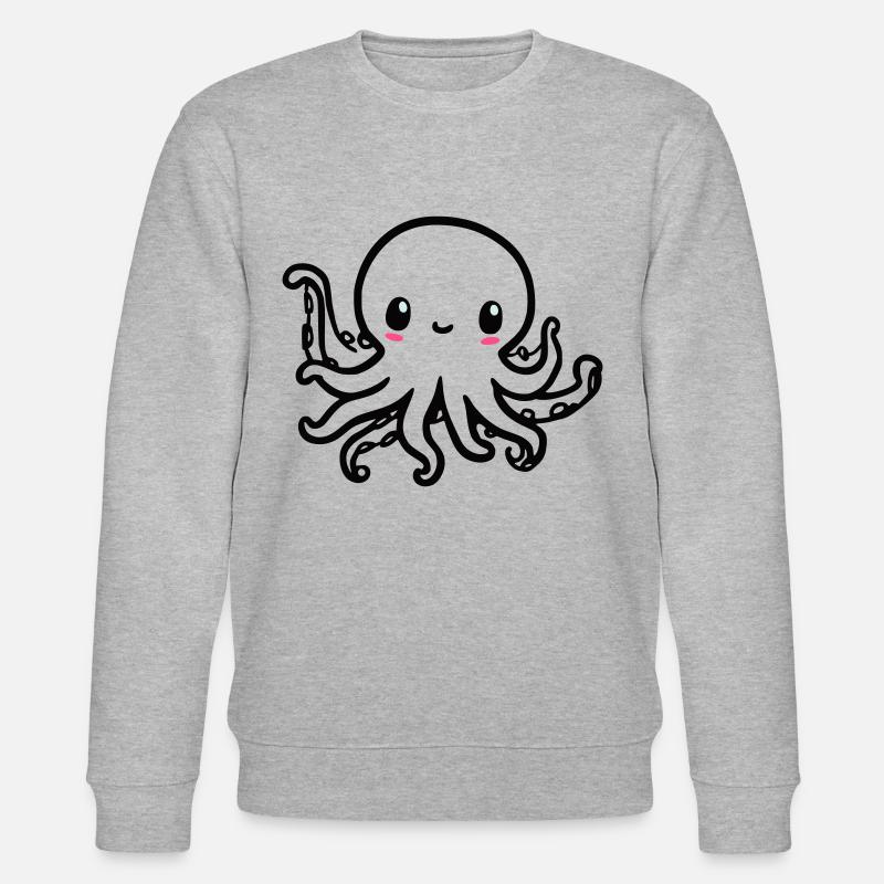 Cute Octopus Kawaii - Stanley/Stella CHANGER Unisex Organic Sweatshirt - heather grey