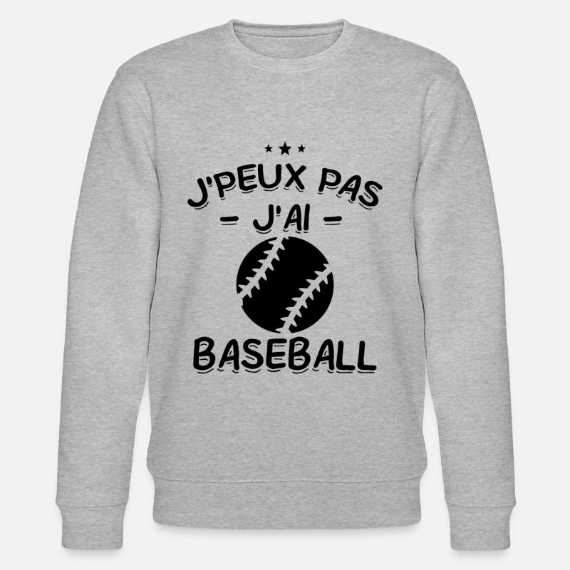 J'Peux Pas ! J'Ai Baseball ⚾ - Sweat bio CHANGER Stanley/Stella Unisexe - gris chiné