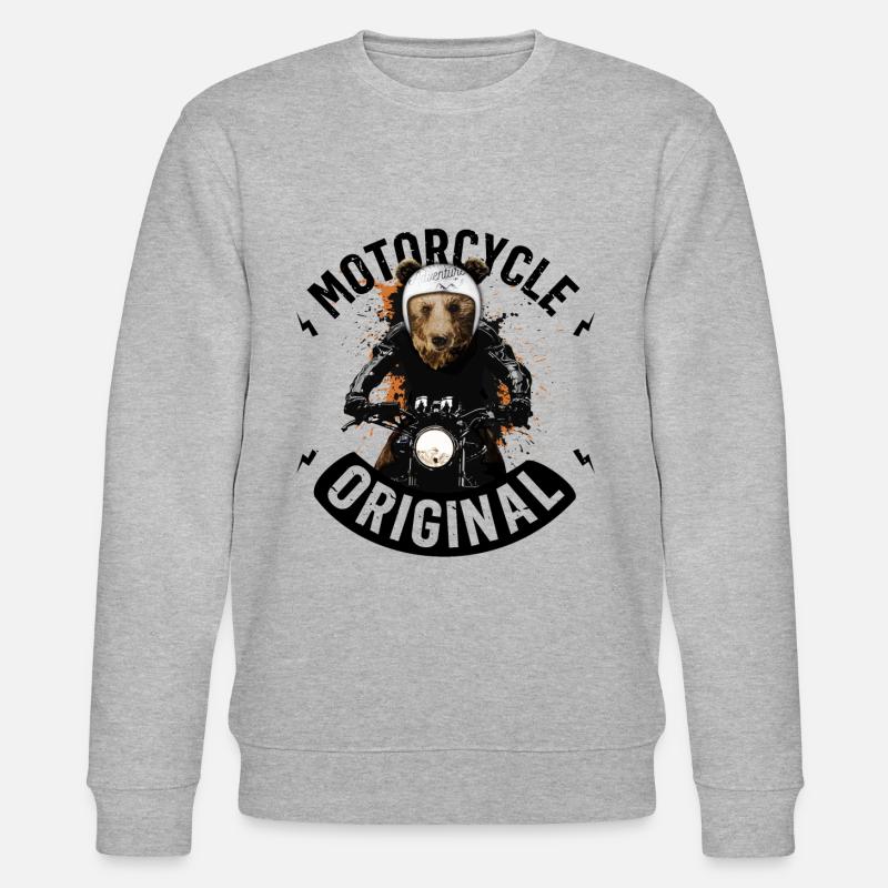 Biker Bär Bär Biker - Stanley/Stella Unisex Bio-Sweatshirt CHANGER  - Grau meliert