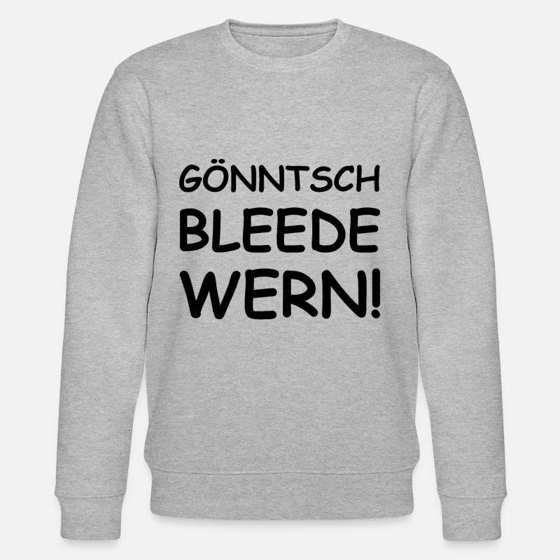 funny saying Ossi Saxon dialect - Stanley/Stella CHANGER Unisex Organic Sweatshirt - heather grey