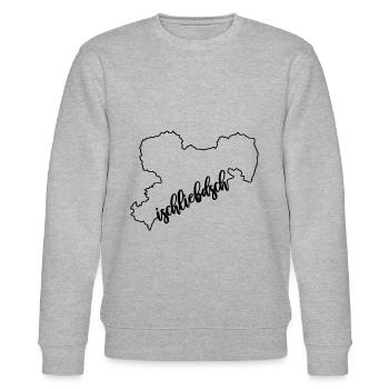 ich liebe dich auf sächsisch Sachsen T-Shirt Fun - Stanley/Stella Unisex Bio-Sweatshirt CHANGER  - Grau meliert - Vorne - Nik (191cm) & Marisol (170cm)